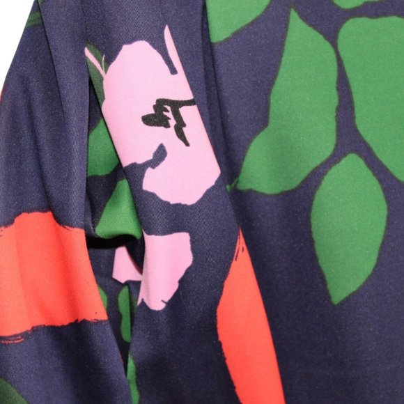 Vince Camuto 6 Floral Sleeveless Navy Blue Pink Fit & Flare Pockets Mini Dress - Picture 11 of 13